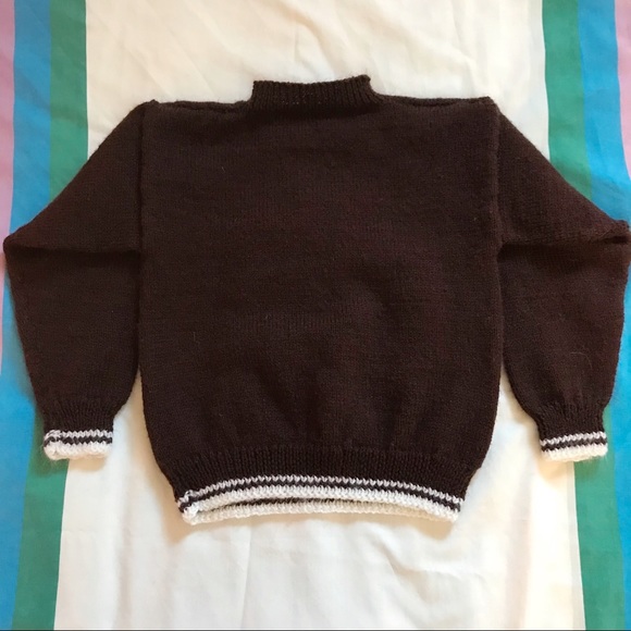 Vintage Handmade Knit Horse Sweater Wool - Picture 3 of 3